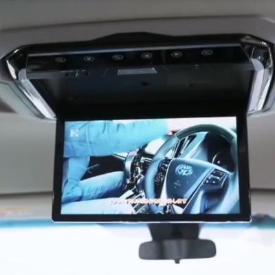 China DSP 13.3 Inch USB SD MP5 Flip Down HD Screen Dimming Car System Roof Mounted Player for sale