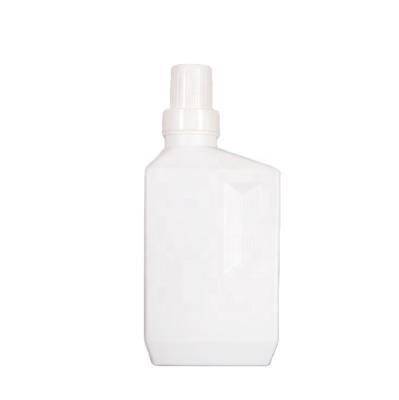 China Home Laundry Cleaning 1000ml Square Custom Empty HDPE Plastic Liquid Laundry Detergent Bottle 1L White for sale