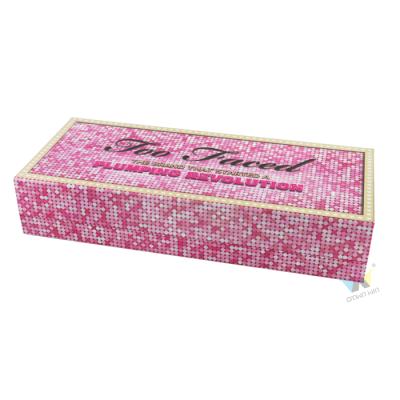 China Recycled Materials Lipstick Gift Box Cardboard Custom Paper Box With Two Layers Paper Insert Foil LOGO for sale