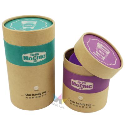 China Recyclable Recycled Coffee Storage Box Custom Printed Round Shape Coffee Paper Box Packaging for sale