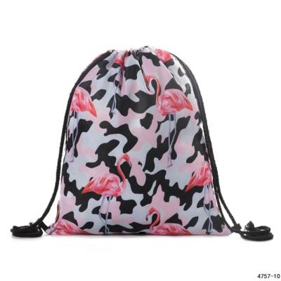 China Folding Drawstring Bag Digital Printing Bouquet Mouth Shopping Bag Animal Pattern Shoulder Trend Double Backpack for sale