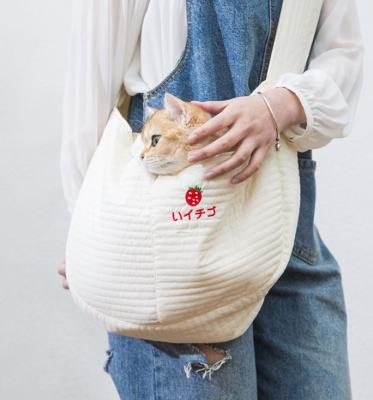 China Fashion Cat Bag Carry Out Cat One Shoulder Canvas Dog Bag Cross - Body Cat Pet Bag for sale