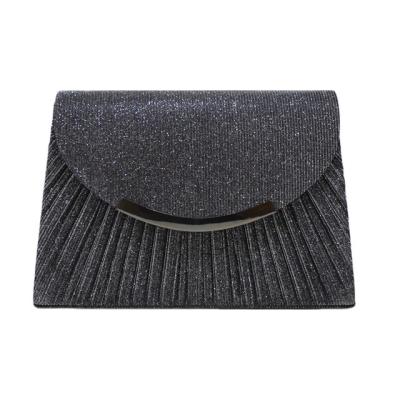 China Fashion New Lady Pleated Long Envelope Lady Fashoion Dinner Clutch Dinner Dress Chain Evening Clutch Bag For Women for sale