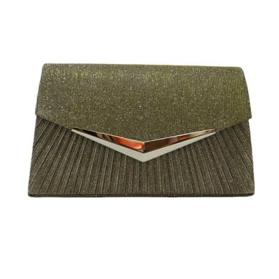 China New Fashoion Pleated Envelope Bag Long Lady's Evening Party Clutch Evening Dress Chain Clutch Bag for sale