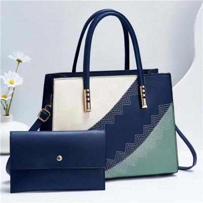 China 2021 new fashion waterproof splicing handbags set the European atmosphere hand bill of lading the shoulder slope Western-style cross - body bag for sale