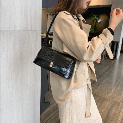 China Fanshion Women Shoulder Bag Fashion Women Crocodile Grain High Quality Handbags China Wholesale PU Ladies Bag Single Shoulder Messenger Bag 2021 New for sale