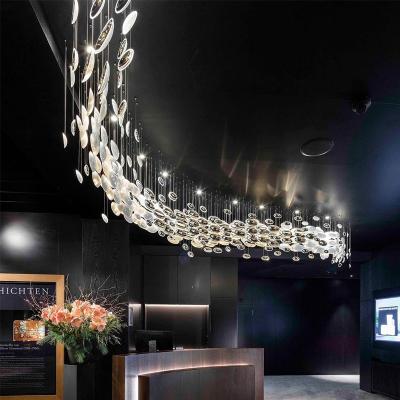 China Amodern Modern Custom Hotel Dining Large Size Luxury Chandelier Lobby Decoration Project Pendant Light for sale