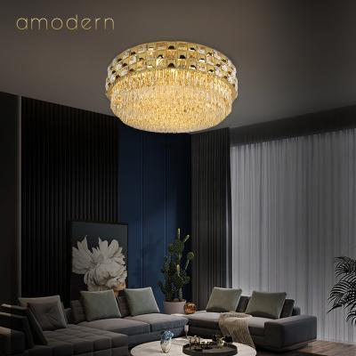 China Home Customized Design Non-standard Crystal Pendant Chandeliers Round Recessed Services China Best Price Hotel Led Ceiling Light Fixtures For Dining Room for sale