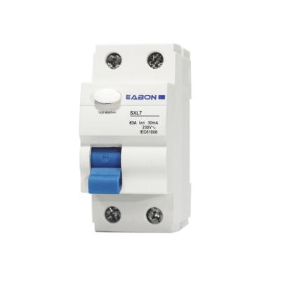 China EABON RCCB AUR1 ELCB DC RCD 2P 40A 63A Earth Leakage Circuit Breaker 230V for sale