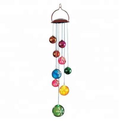 China China Solar Ball Stained Glass Wind Chime Hanging Display Favors Home Decoration for sale