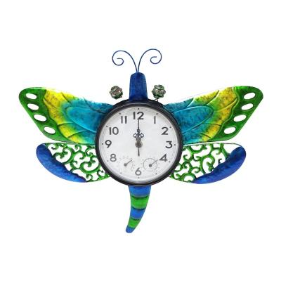 China Hot-selling metal wall clock home decor modern design wall clock antique style factory butterfly clock large for sale