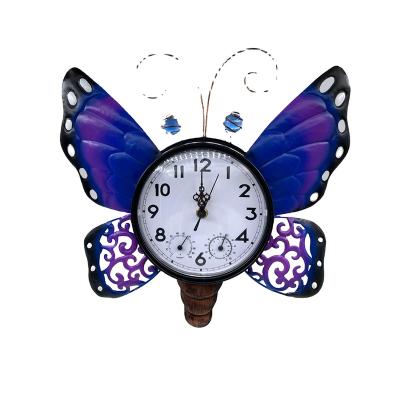 China Antique Style Factory Hot Selling Flower Shaped Metal Wall Clocks Modern Design Big Clock Office Decorative Decor Metal Wall Clocks for sale