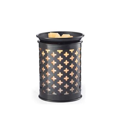 China Tart Scent Lamp/Wholesale Warmer Painted Hollow Sconce Oil Burner Metal Brown Metal Aroma Heater Scent Lamp Electricity ISO9001; THIS for sale