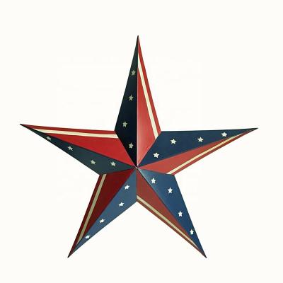 China Metal Customized Decorative Manufacturer America Patriot Medal RELIGIOUS Holiday Iron Hanging Decoration and Gift Star Patriotism Painted for sale