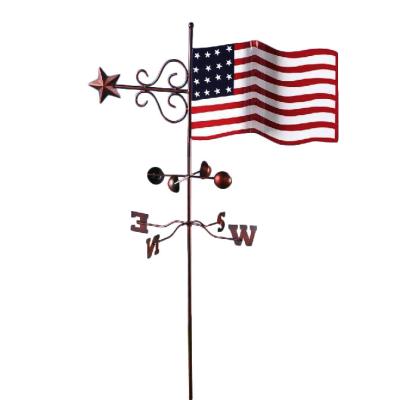 China Eco-Friendly American Metal Flag Weathervane Garden Stake for sale