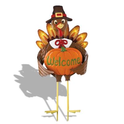 China Welcome Metal Thanksgiving Turkey Garden Stake for sale