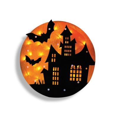 China Halloween Decoration Halloween Lit Haunted House Silhouette Window Decor for sale