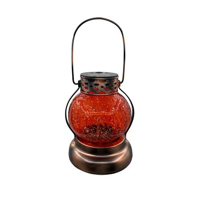 China Large Ramadan Gold Decoration Lanterns Metal Wind Lamp Retro Iron Decoration Gift Gold Hanging Home Electric Lantern Hanging Solar Home Lantern for sale