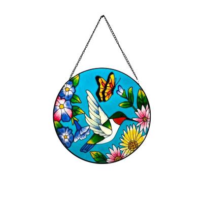 China China 10inch Home Decor Sun Catcher Wall Hanging Craft Stained Glass Colorful Hanging Ornaments for sale