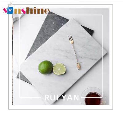 China 2022 Sinshine Amazon Top Stocked Selling Natural Marble Tray For Hotel Table Decoration Household Light Luxury Tray for sale