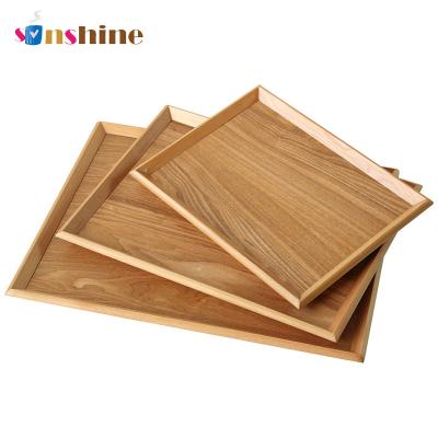 China Solid Wood Dish Saucer Dish In Rectangle Bread Dish Wooden Pallet Hotel Wholesale Sinshine Dinner Solid Wood Tableware for sale