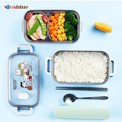 China Multifunctional Heat Heated Storage Rectangle Food Container Stainless Steel Sinshine Bento Lunch Box Safe Kids Go School for sale