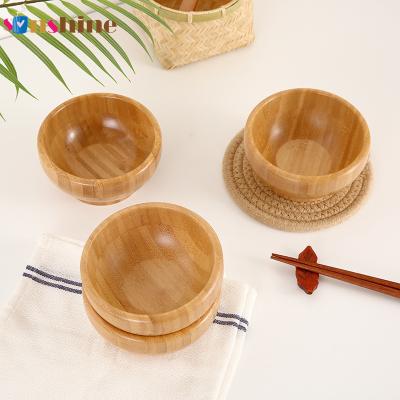 China Sinshine Household Viable Japanese Style Bamboo and Bamboo Bowl Children's Wood Noodle Soup Bowl Retro Wooden Rice Bowl for sale