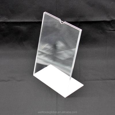 China A5 Size Acrylic Plexiglass Stand Base Display Insert Card Photo Case Customized Color Size Logo Print Eco-friendly Acrylic Case for sale