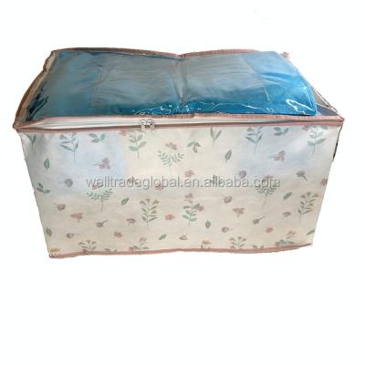 China Durable Nonwoven Underbed Storage Bags With Windows Handle For Covering Clothes OEM Foldable Stackable Organizer for sale