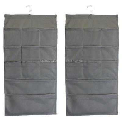 China Eco-Friendly Durable Hanging Storage Organizer 3 Side Layers with 16 Pocket, Gray Set of 2 for sale