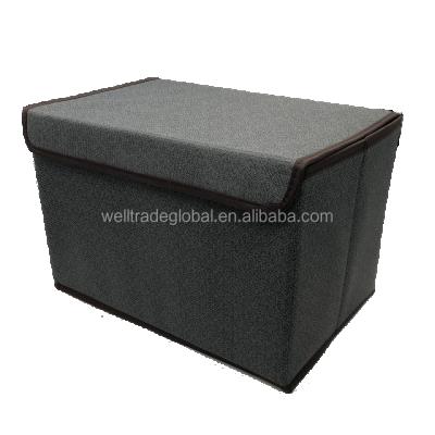 China Factory Price Viable Gray With Lid Dark Color OEM Storage Box 24L Non Woven Stackable Stackable Organizer for sale