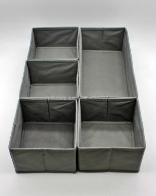 China Factory Price Viable Hot Selling Nonwoven Storage Bin 4Lx1 2Lx5 Gray OEM Various Color 5 Piece Collapsible Stackable Organizer Set for sale