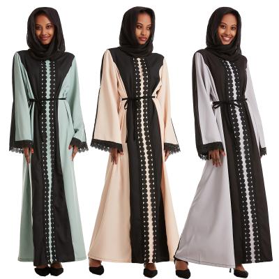 China Anti-shrinkage in stock boutique dress muslim islamic clothing muslim fashionable dresses lace up muslim dress for sale