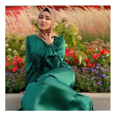 China Women's Abaya Wholesale Price Muslim Islamic Clothing Satin Muslim Dress Anti-Shrink Long Robe Dress Muslim for sale