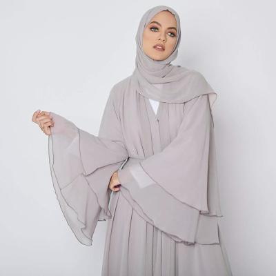 China 2 piece abaya with hijab islamic dress fashion long sleeves arabic muslim abaya dresses abaya 2 piece british chiffon abaya khimar dubai for sale