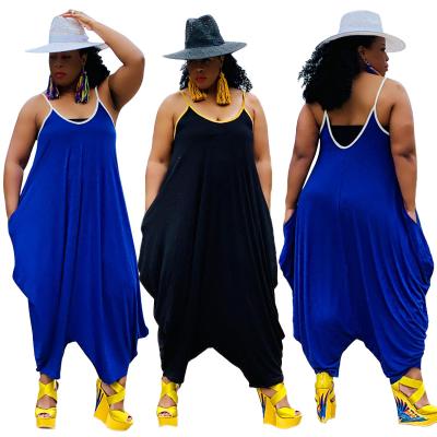 China Plus Size Hot Sale 2021 Affordable Condole Top Pants Harem Rompers Loose Fit XL-5XL Plus Size Overalls Womens for sale