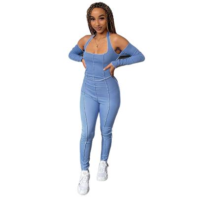 China Lady 2021 New Arrival Autumn Windproof 1 Piece Bodycon Rompers Long Sleeve Off The Shoulder Inside Out Slim Fit Jumpsuit Women for sale