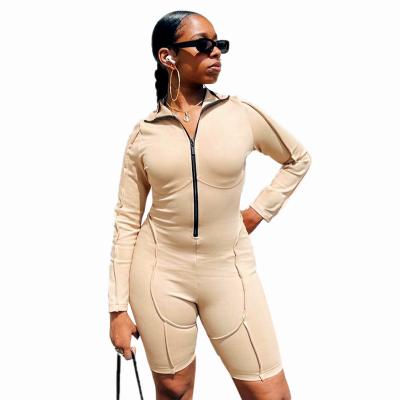 China New Arrival Activewear Bodycon Overalls QUICK DRY Jogger Knocked Down Jumpsuits Women Playsuits Rompers and Overalls Rompers for sale