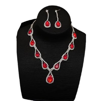 China 2022 New CLASSIC Premium Zircon Sets Necklaces Earrings Sets Engagement Women Wedding Jewelry Sets Brides for sale