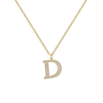 China Women Letter D Stainless Steel Fashion Necklace Chain Pendant High Quality Environmental Friendly Material for sale