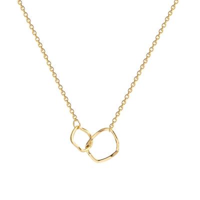 China Latest Design Environmentally Friendly Women Ring Necklace Stainless Steel Irregular Gold Plated Clavicle Chain Necklace for sale