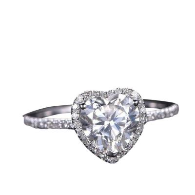 China Factory Wholesale Elegant Heart Shaped Diamond Ring Ladies Jewelry CLASSIC for sale