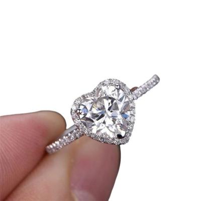 China Vintage luxury and exquisite women's CLASSIC high quality silver plated heart-shaped ring for sale