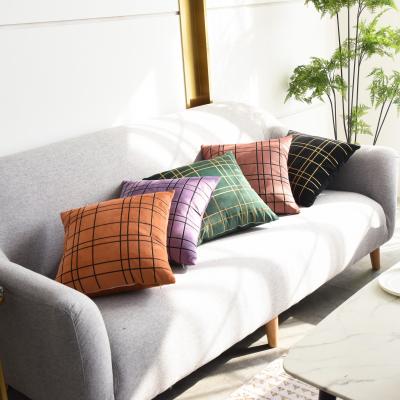 China Anti-Static Amazon Selling Classic Line Simple Style Sofa Home Pillow Cover for sale