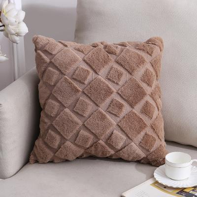 China Ins Style Plush Pillow Case Home Sofa Office Pillowcase Anti-static Cushion Cover Soft Comfortable Plush Pillowcase for sale