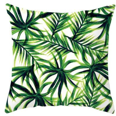 China Nordic Style Explosion Pillow Cover Anti-static Peach Skin Printing Cushion Cover Tropical Plant Pillow Cover For Sofa Living Room for sale