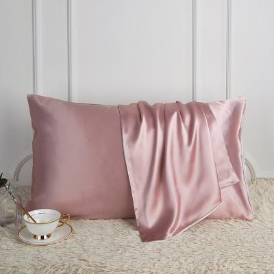 China 19 Mums Mulberry Silk Pillowcase Solid Color Pillowcase Anti-static Silk Cushion Cover Silk Pillowcase Envelope for sale