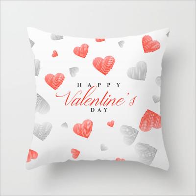 China European and American Valentine's Day Anti-static Digital Printing Pillow Case Peach Skin Cushion Cover Romantic Love Words Love Pattern for sale