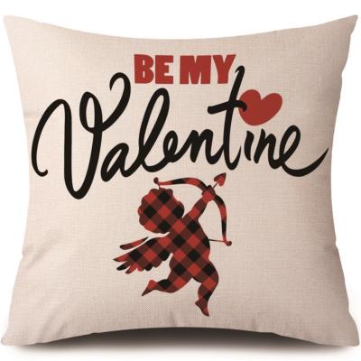 China Anti-static love pattern love pillowcase Valentine's Day couples romantic cartoon cushion cover for sale