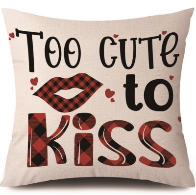 China Valentine's Day Pillowcase Love Pattern Cushion Cover Wedding Anti-Static Decoration Hugging Pillowcase Letter Romantic Cushion Cover for sale